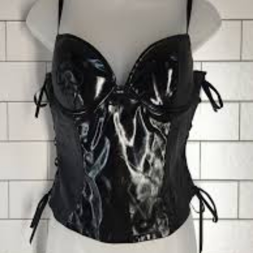 Lip Service Two of Spades PVC Lace Corset Top XXL